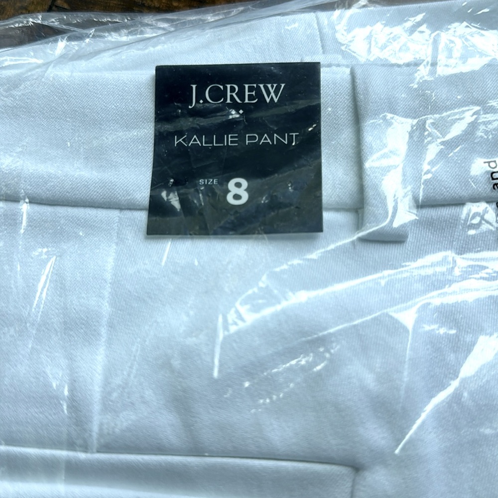 JCrew Kallie Pant White. Womens size 8. NWT.